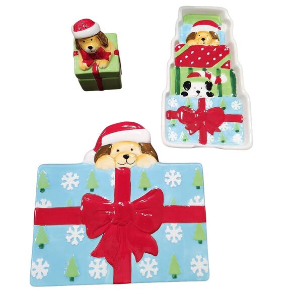 Pfaltzgraff Collectibles Holiday Pup kitchen set NIB - Picture 2 of 3